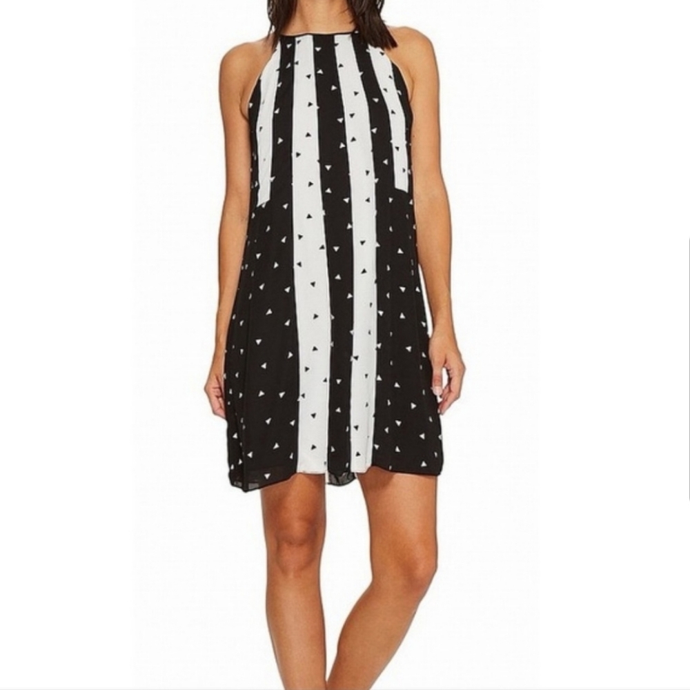 CeCe halter striped print dress